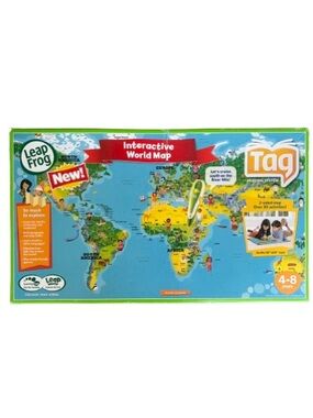Leap Frog Tag Reading System Interactive World Map 35” x 20” NEW Sealed Map